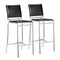 Modern Home Set of 2 Black and Silver Upholstered Bar Chairs 37.5&#x22;
